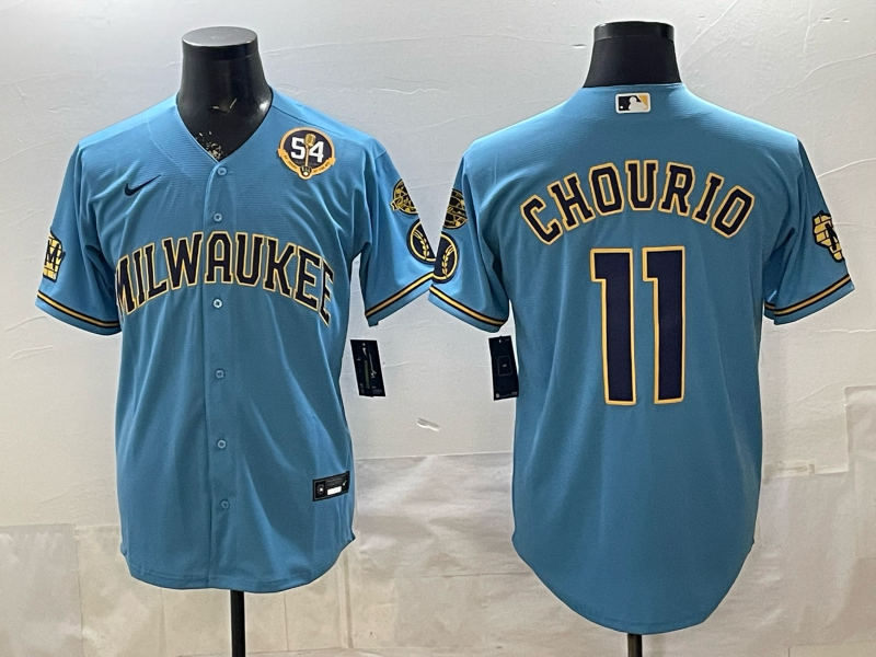 Men 2026 Milwaukee Brewers #11 Chourio blue Game Nike MLB Jersey 0403001->milwaukee brewers->MLB Jersey